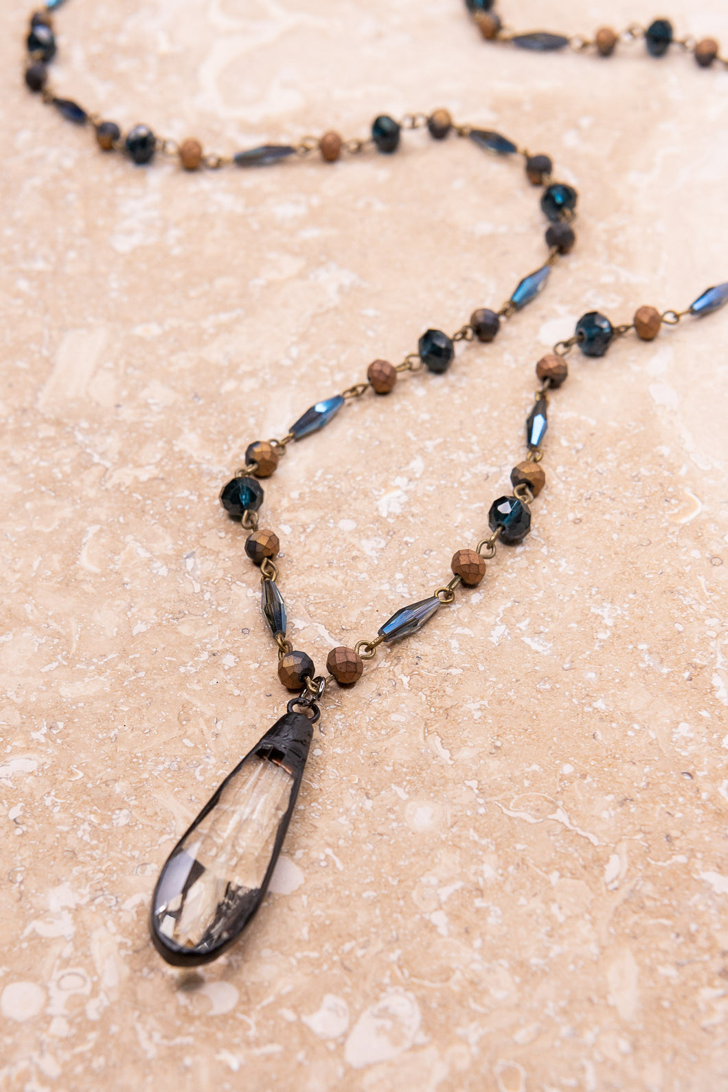 Katee Crystal Teardrop Necklace (Multiple Colors)