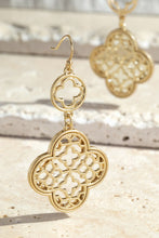 Load image into Gallery viewer, Double Filigree Drop Earrings (Multiple Colors)