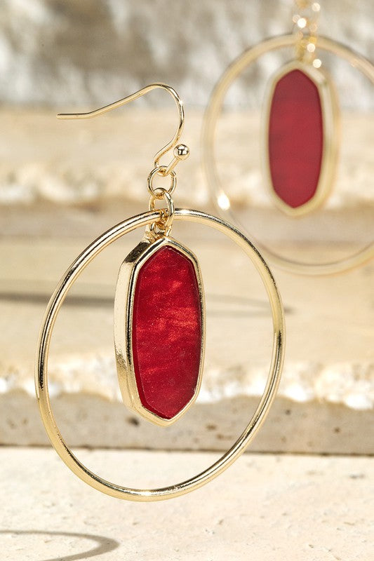 Luminous Wire Earrings in Red