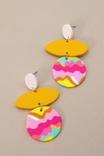Colorful Double Drop Polymer Earrings (Multiple Colors)