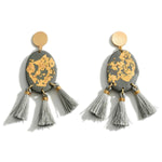 Gold Speckled Tassel Earrings (New Colors!!)