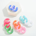 Resin Hoop Earrings (Multiple Colors)