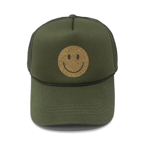 Green and Gold Smiley Hat