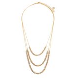 Gold Layered Beaded Necklace (Multiple Colors)