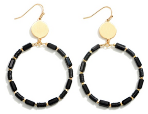 Gold Beaded Earrings (Multiple Colors)