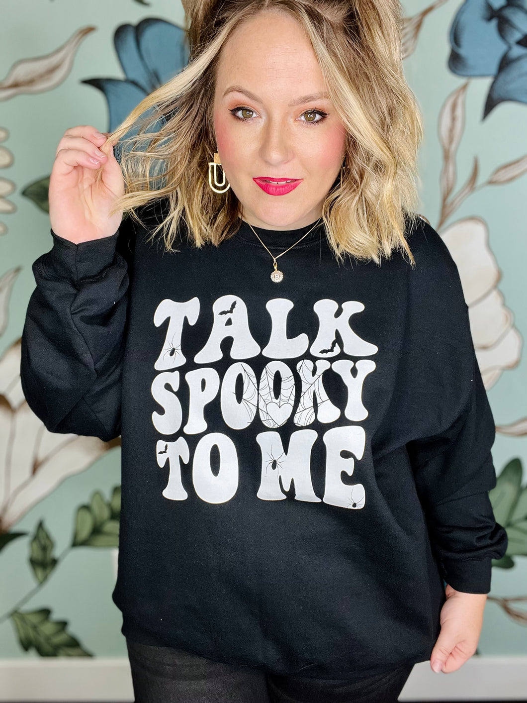 Talk Spooky to Me Sweatshirt in Black