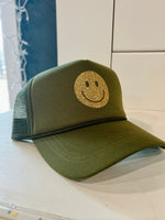 Green and Gold Smiley Hat