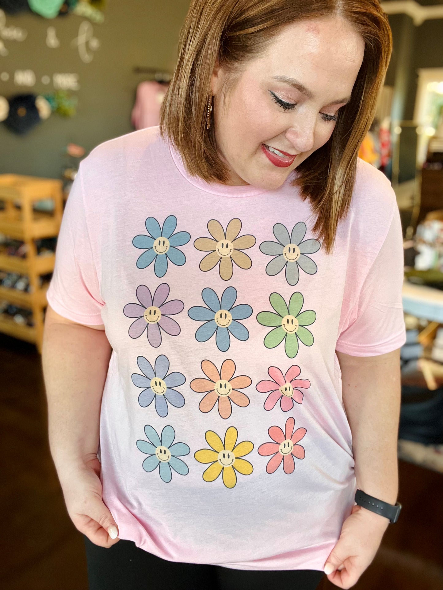 Flower Power Tee on Light Pink