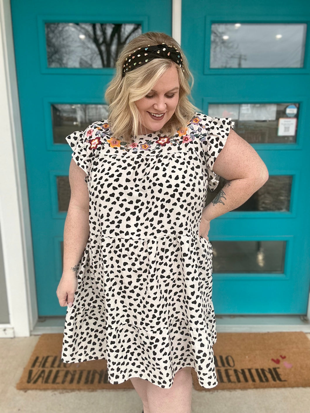 Dizzy Print Babydoll Dress