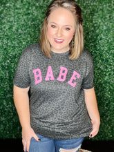 Load image into Gallery viewer, Babe Tee on Black Leopard
