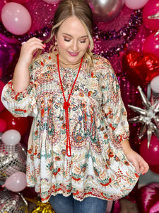 Paula Floral Drawstring Top