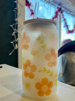 Retro Floral Frosted Libby Cup