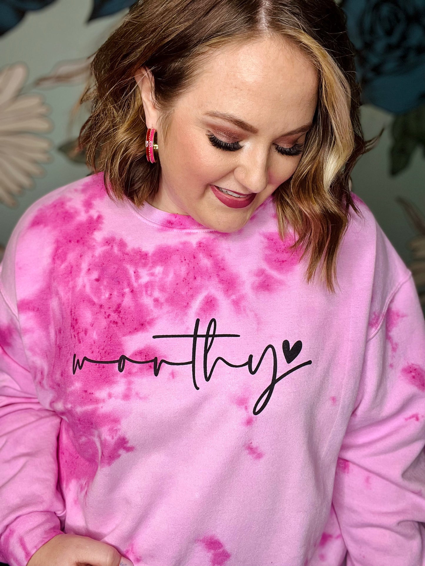 Worthy Hand Dyed Sweatshirt in Pink