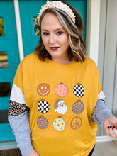 Load image into Gallery viewer, Ornament Christmas Tee on Long Sleeve Leopard Tee