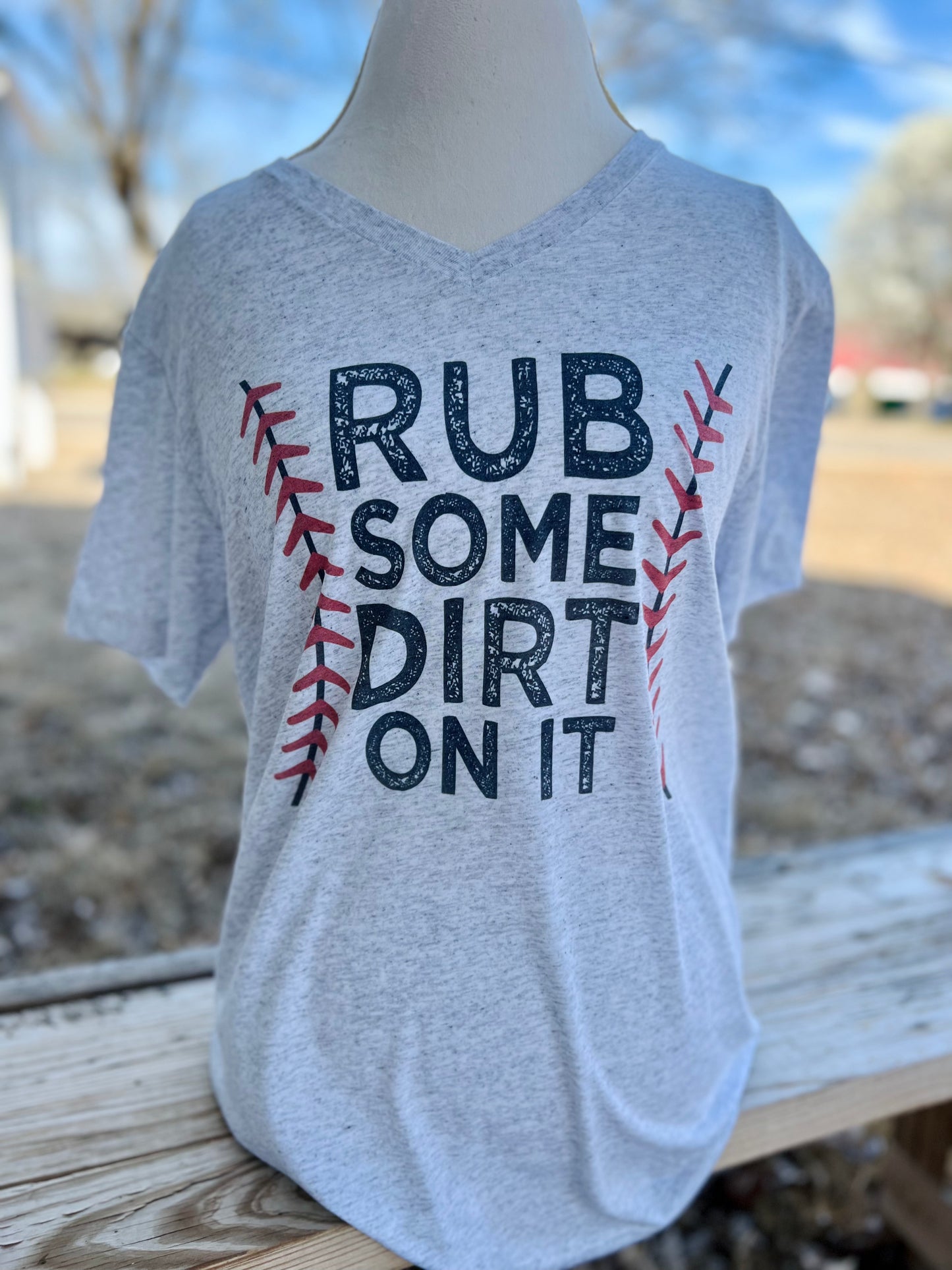 Rub Some Dirt on It on Gray V neck