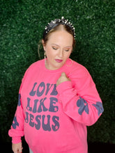 Load image into Gallery viewer, Love like Jesus Sweatshirt with Daisy Detail