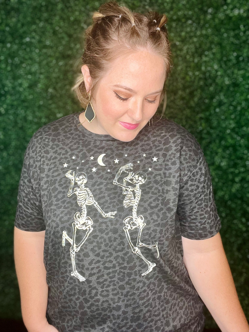 Dancing Skellies on Leopard (Glow in the Dark!)
