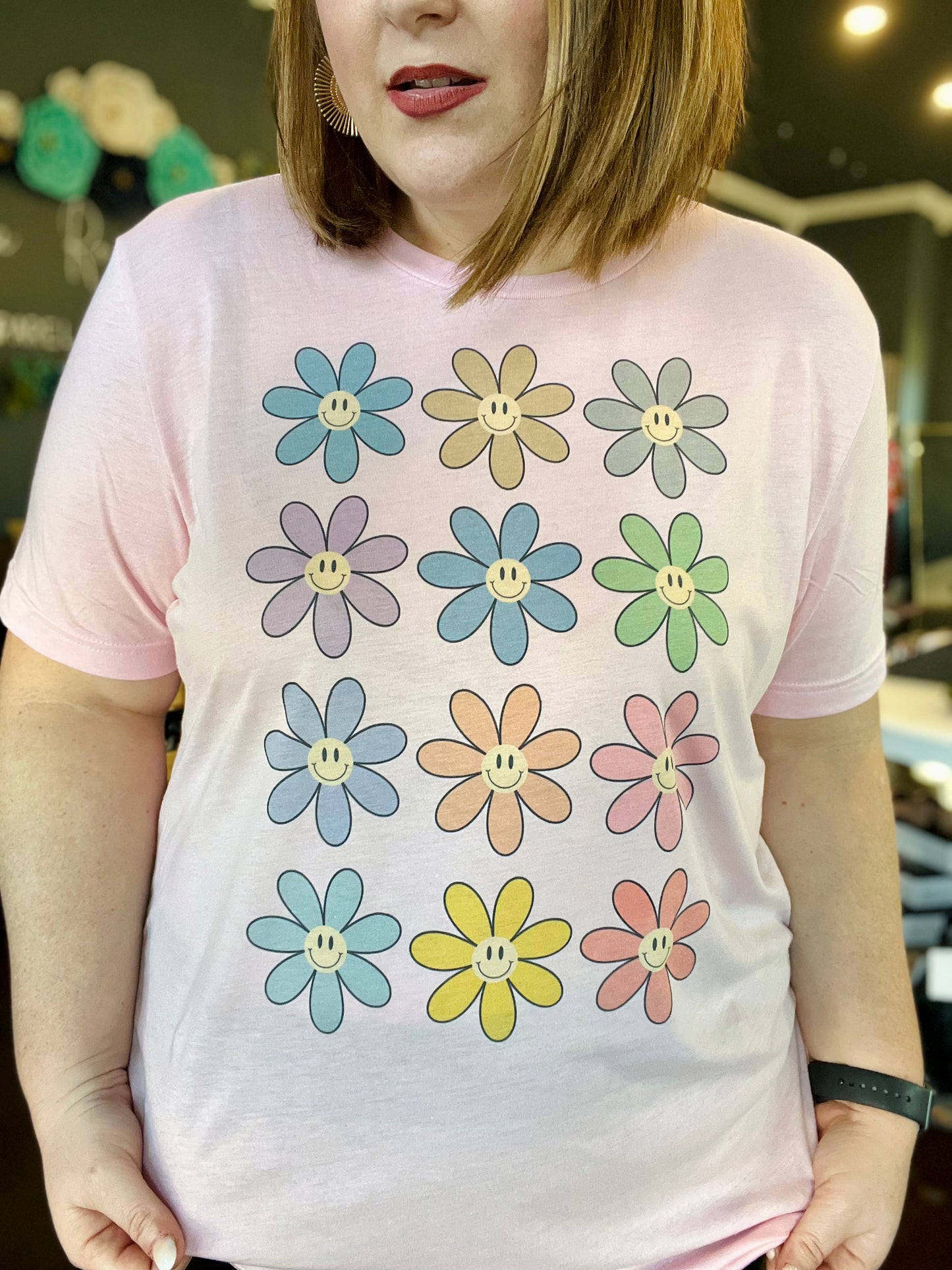 Flower Power Tee on Light Pink