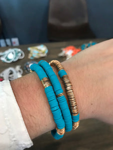 Rubber Beaded Bracelets (Multiple Colors)