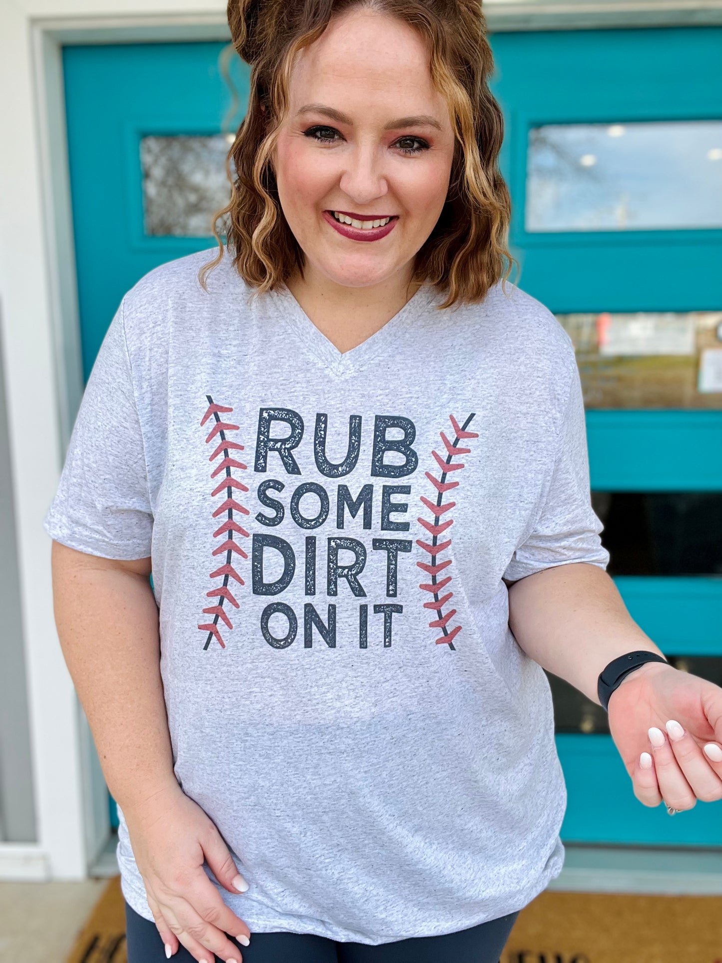 Rub Some Dirt on It on Gray V neck