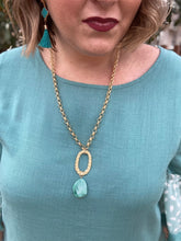 Load image into Gallery viewer, Jade Stone Drop Necklace