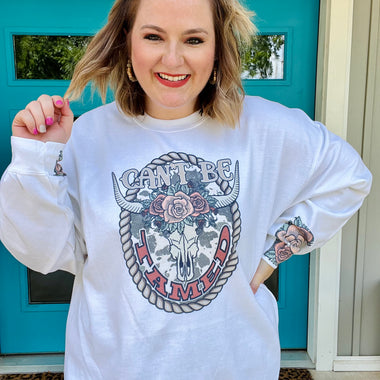 Can't Be Tamed Sweatshirt in White