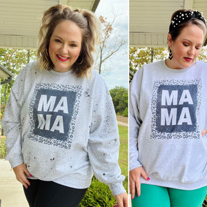 Mama Leopard Sweatshirt in Ash (with or without splatter)