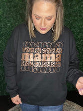 Load image into Gallery viewer, Rose Gold Mama Foil on Black Sweatshirt