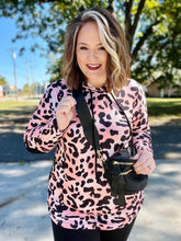 Load image into Gallery viewer, Lindy Leopard Hoodie in Peach