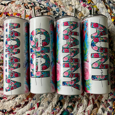 Floral Custom 20 oz Metal Tumbler