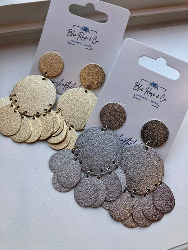Textured Metal Dangle Earrings (Multiple Colors)