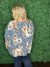Load image into Gallery viewer, Aubrey Floral Top in Antique Blue