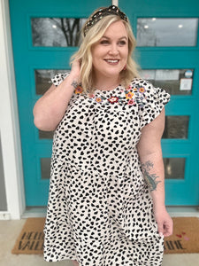 Dizzy Print Babydoll Dress