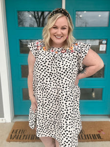 Dizzy Print Babydoll Dress