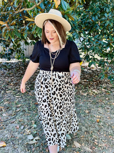 Tilley Tiered Leopard Skirt