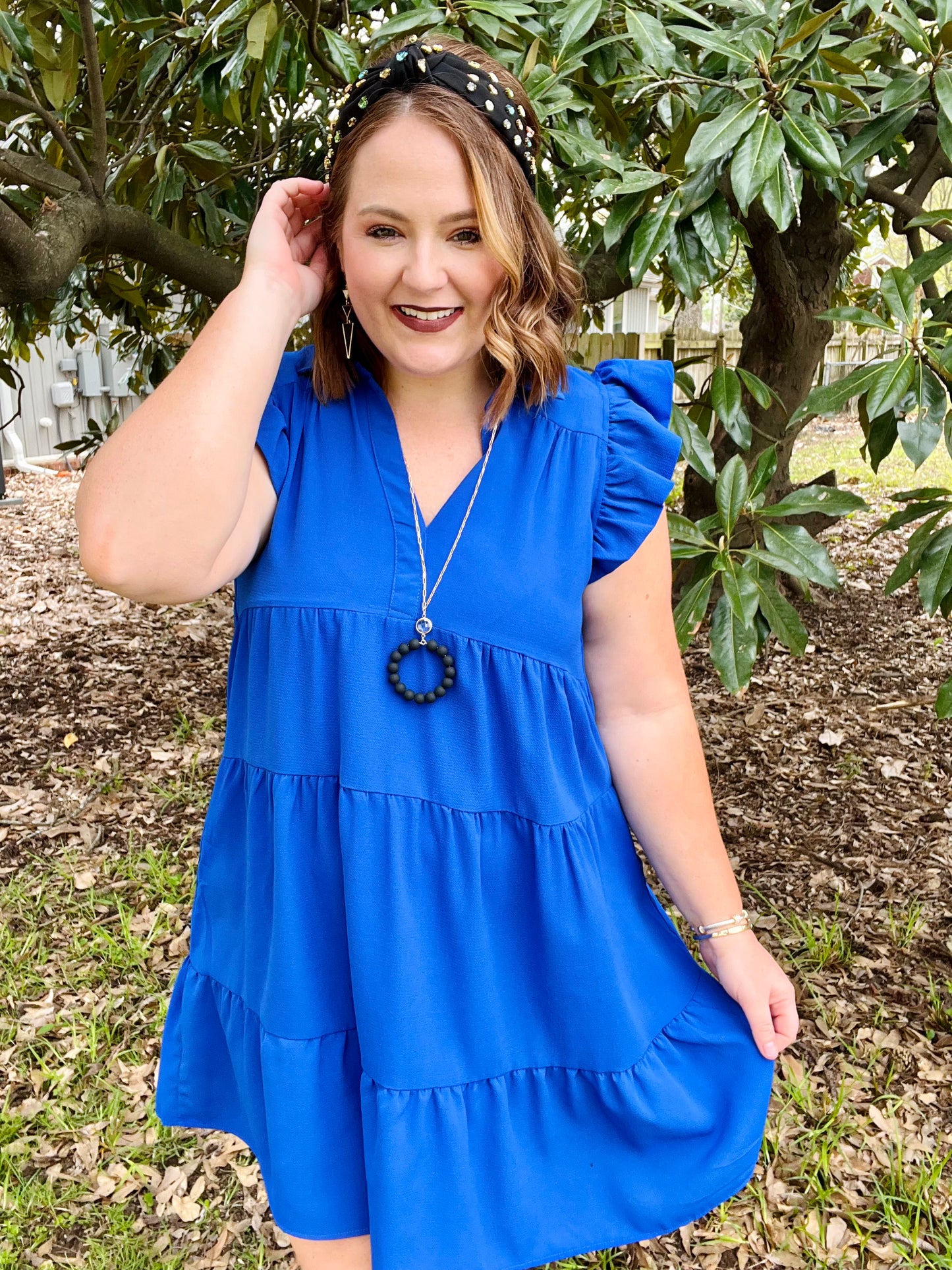 Rashida Royal Blue Tiered Dress