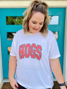 Hogs Graphic Tee on White