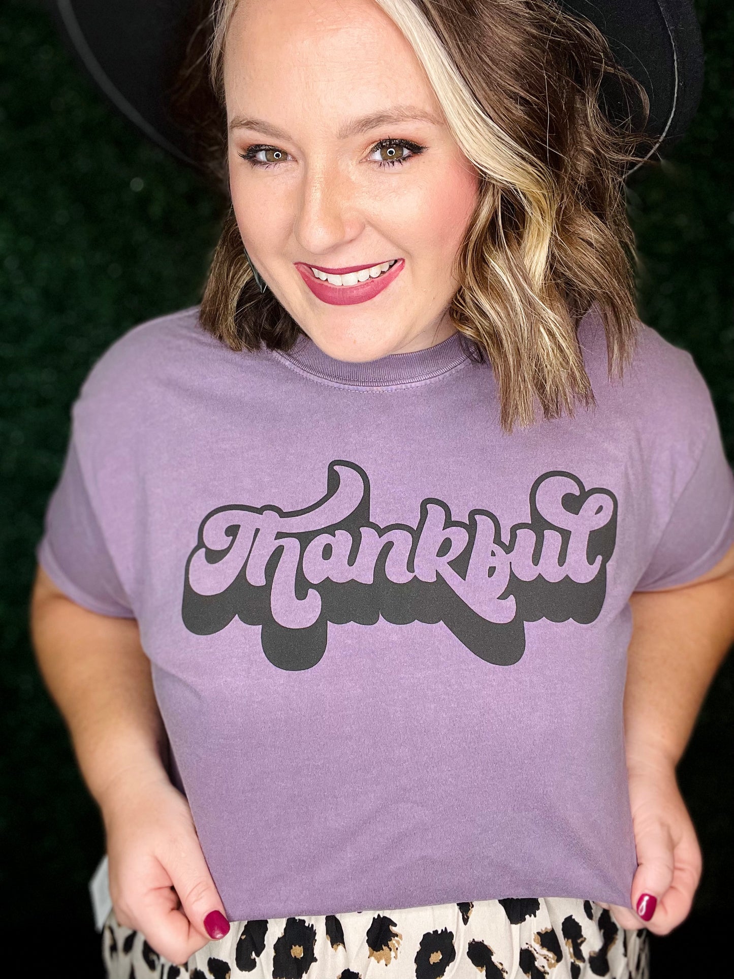 Thankful Puff Print on Comfort Colors Tee