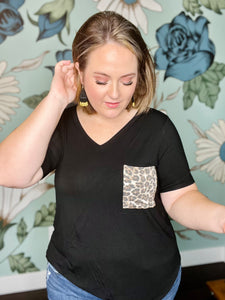 Lana Leopard Pocket V-neck