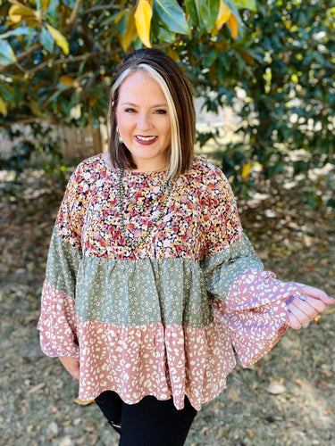 Mia Mixed Print Top
