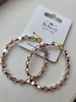 Iridescent Beaded Hoops (Multiple Colors)