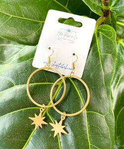 Star Matte Gold Earrings