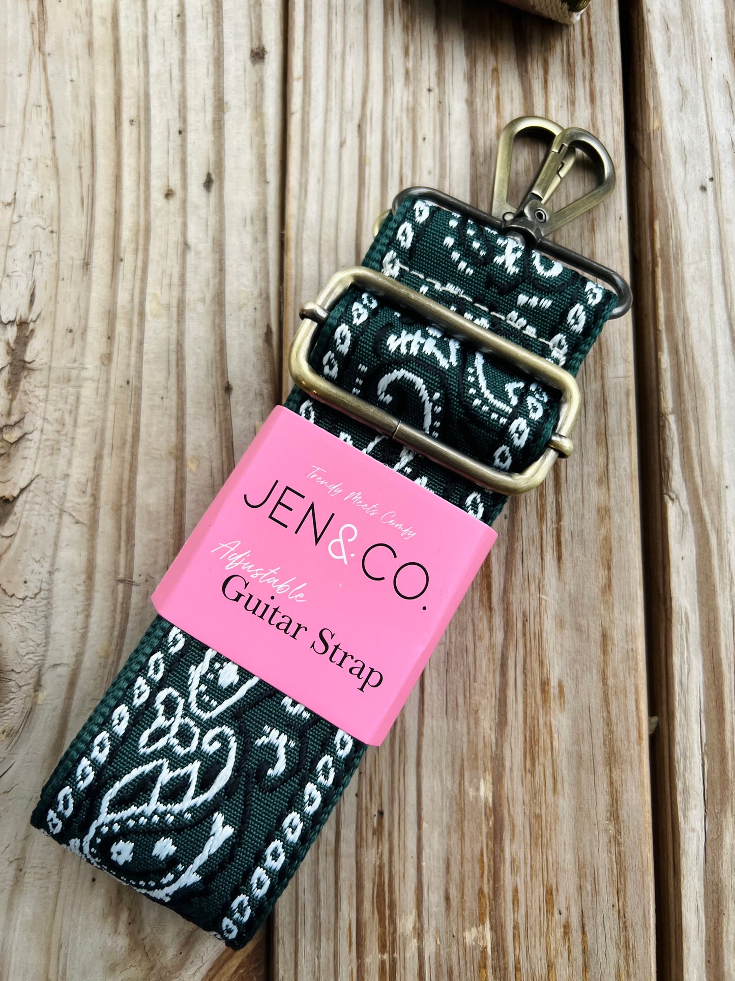 Jen & Co Adjustable Guitar Strap Camo Grey