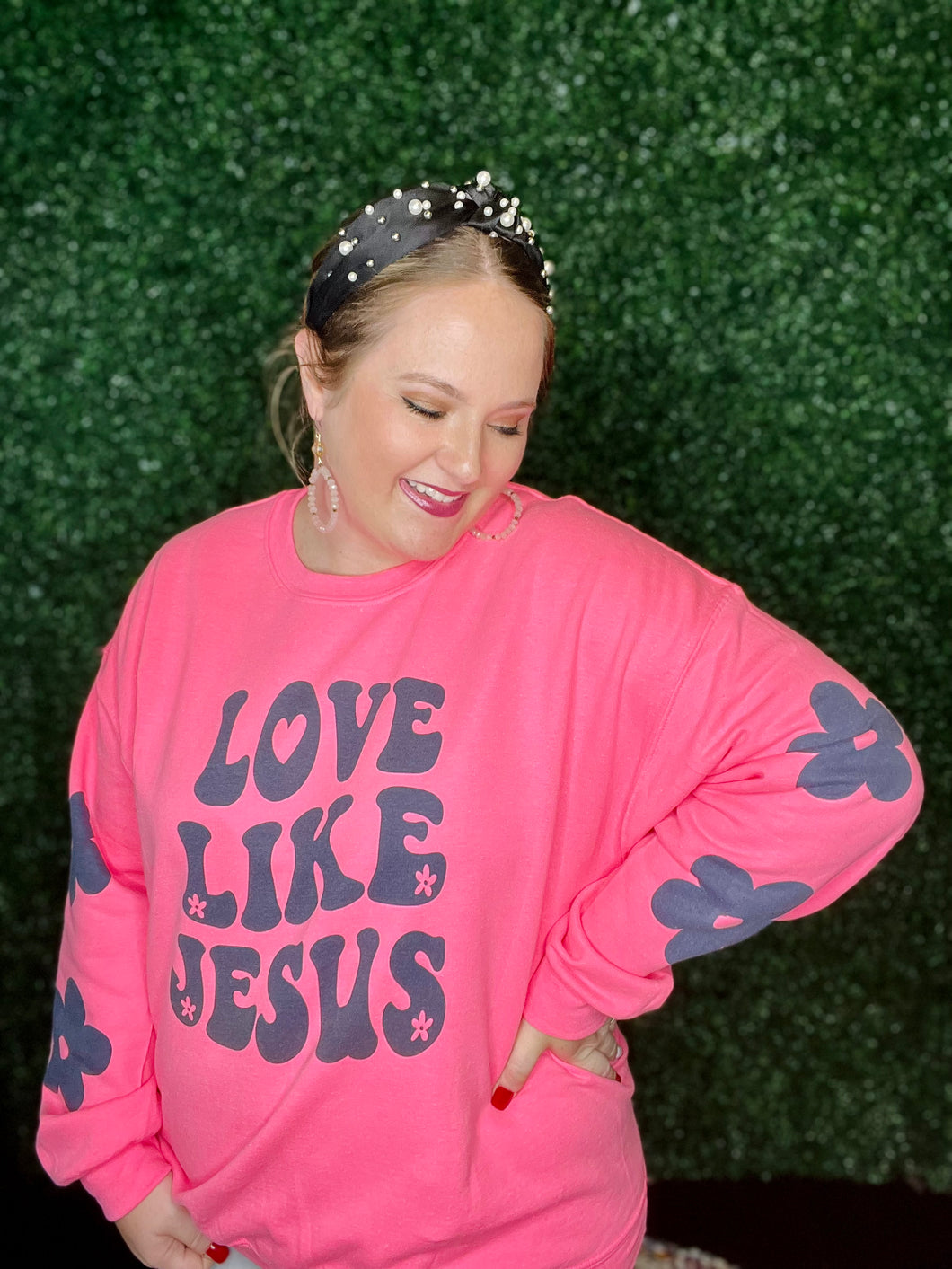 Love like Jesus Sweatshirt with Daisy Detail