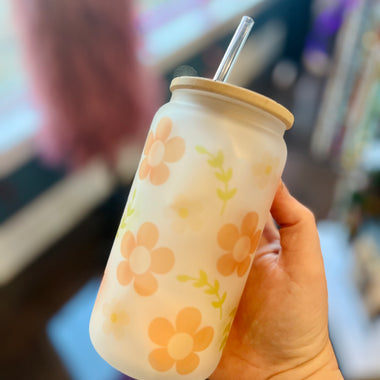 Retro Floral Frosted Libby Cup