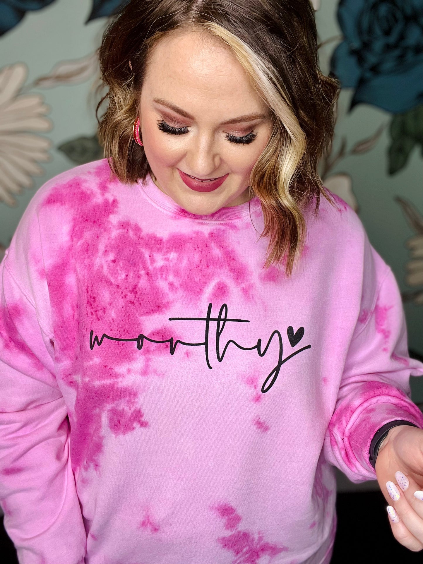 Worthy Hand Dyed Sweatshirt in Pink