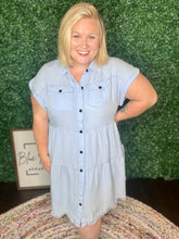 Load image into Gallery viewer, Brooklynn Button Up Denim Dress **RE-STOCK**