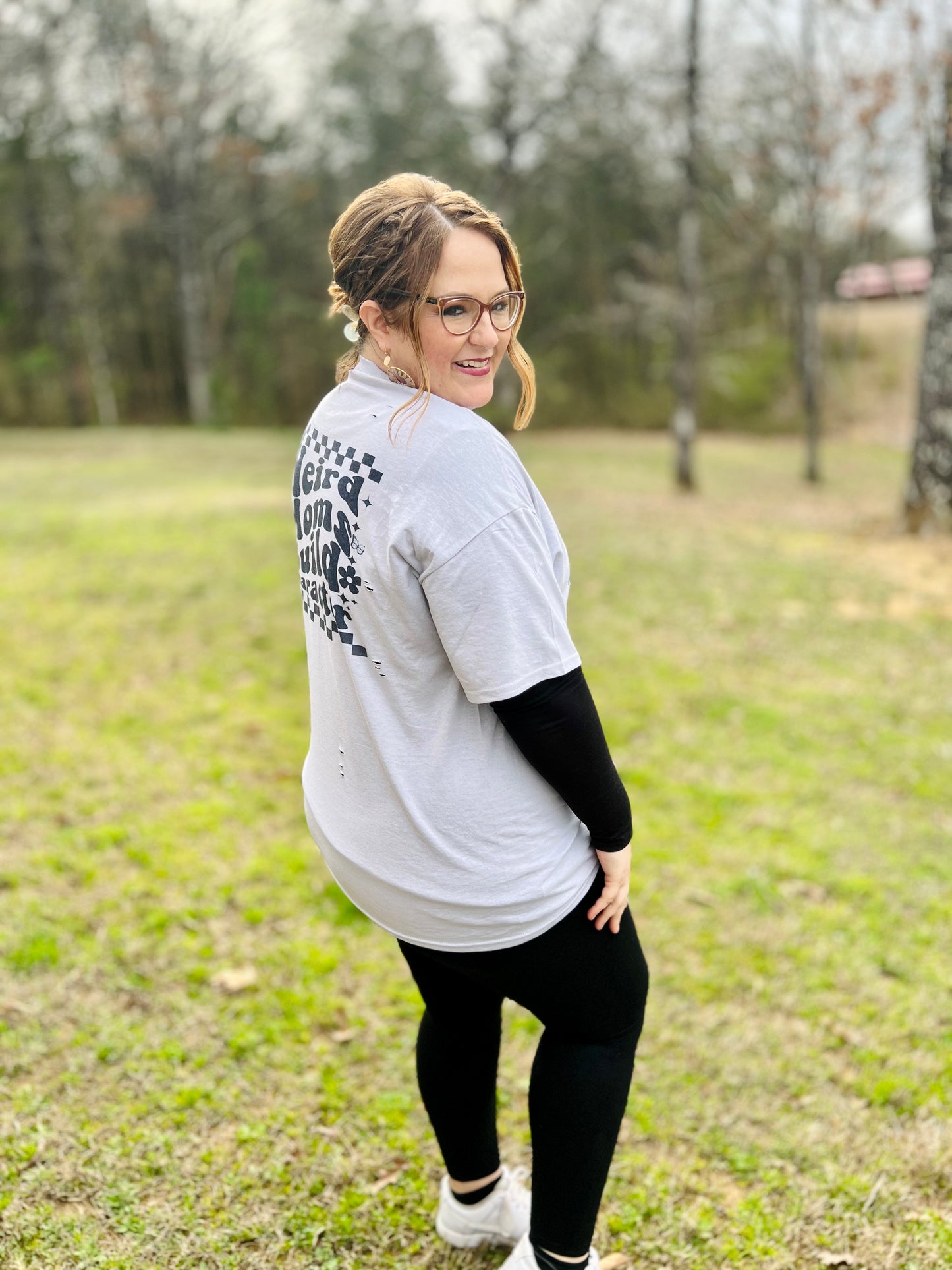 Weird Moms Graphic Tee on Gray
