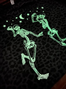 Dancing Skellies on Leopard (Glow in the Dark!)