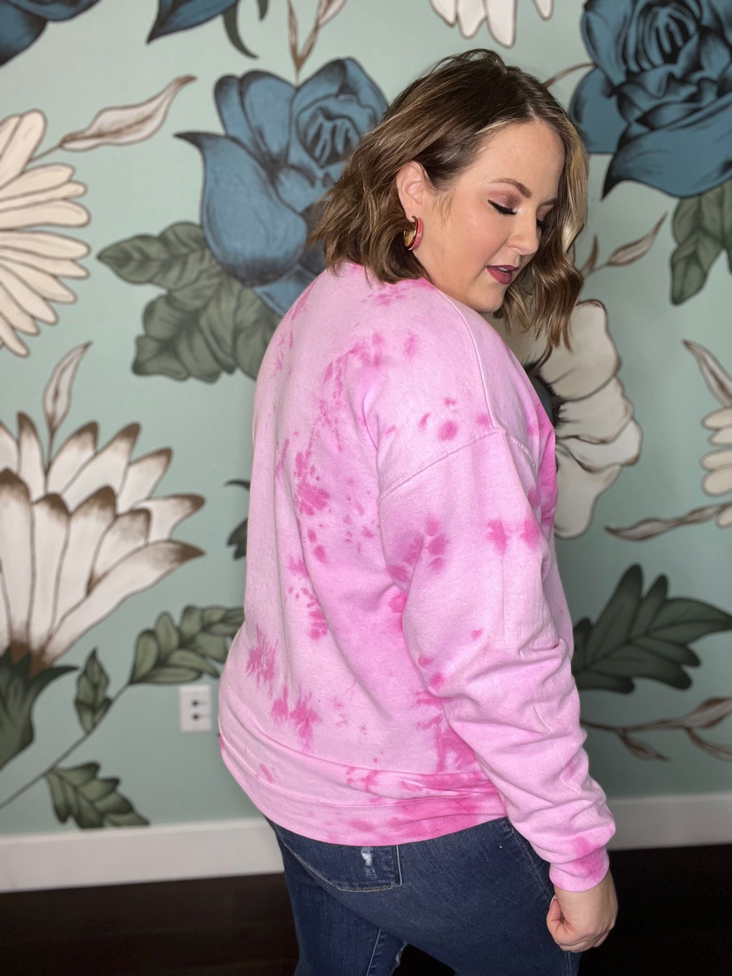 Worthy Hand Dyed Sweatshirt in Pink